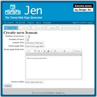 Screenshot of Jen: The Tiered Web Page Generator website